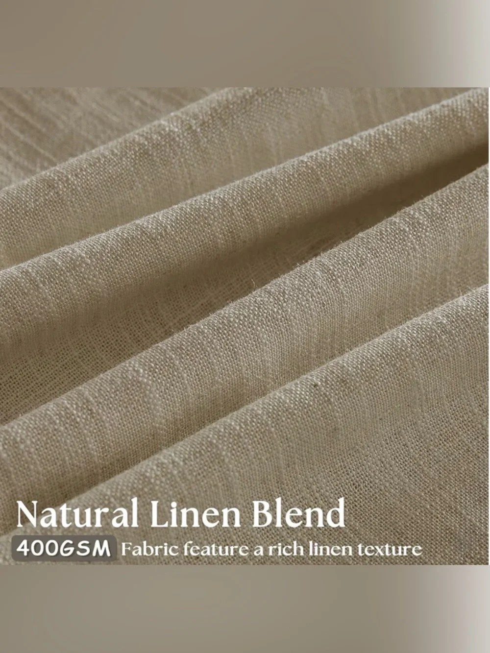 TWODRAPES | Textured Linen Burlap Curtains 84 Inches Long 2 Panels Neutral